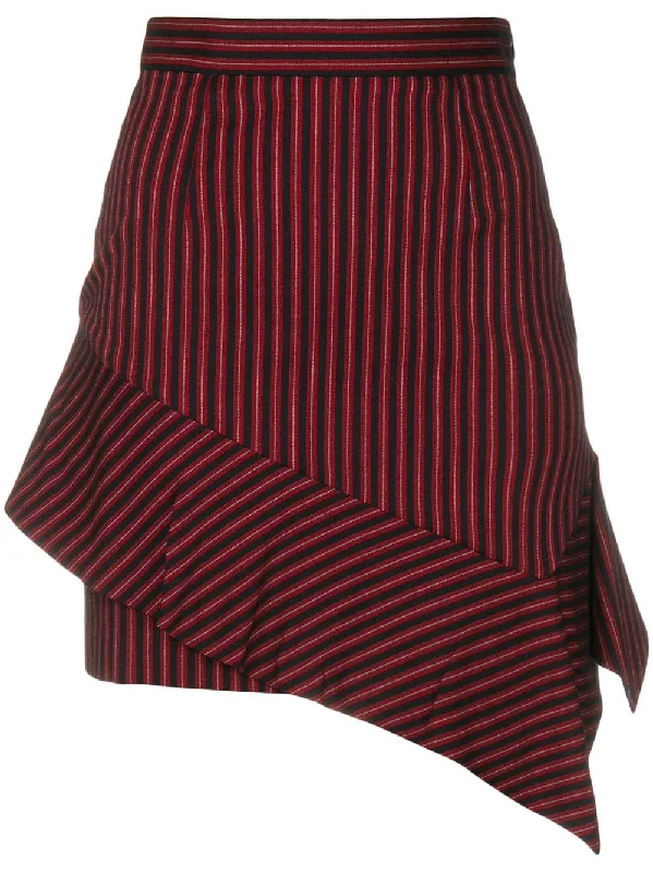 asymmetric stripe mini skirt leather skirt modern