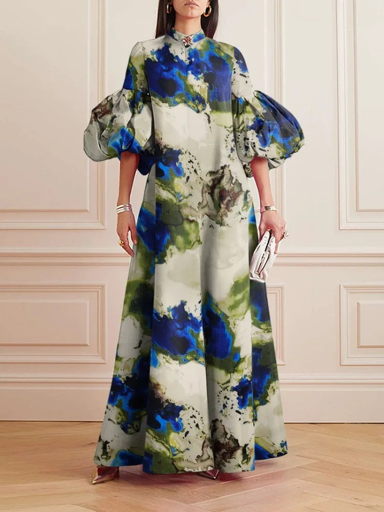 Vireous Women's Printed Dress, Elegant Evening Party Dress Tunics stripes playful