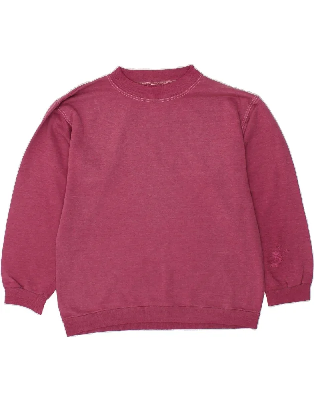 VINTAGE Womens Crop Sweatshirt Jumper UK 14 Medium Pink Hoodie with Emblem Brand Identity VINTAGE Womens Crop Sweatshirt Jumper UK 14 Medium Pink Hoodie with Emblem Brand Identity