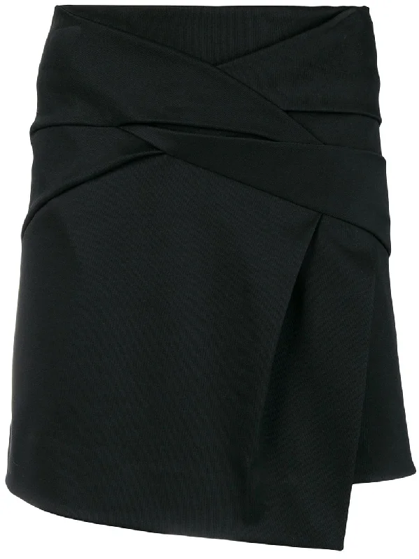draped knot skirt slim fit skirt