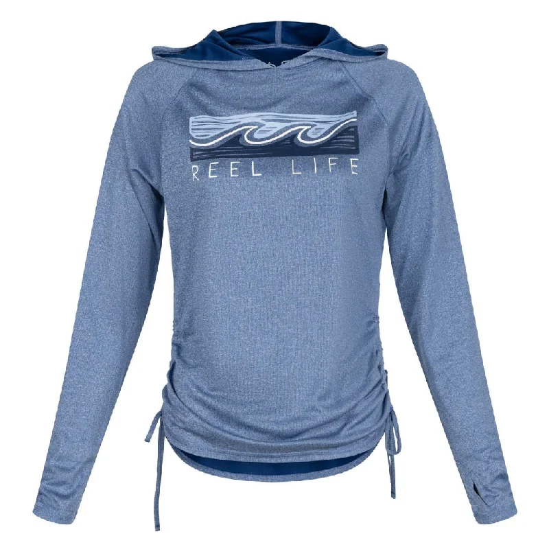 Driftwood Ruched UV Protection Hoodie Hoodie with Button Placket Classic Preppy