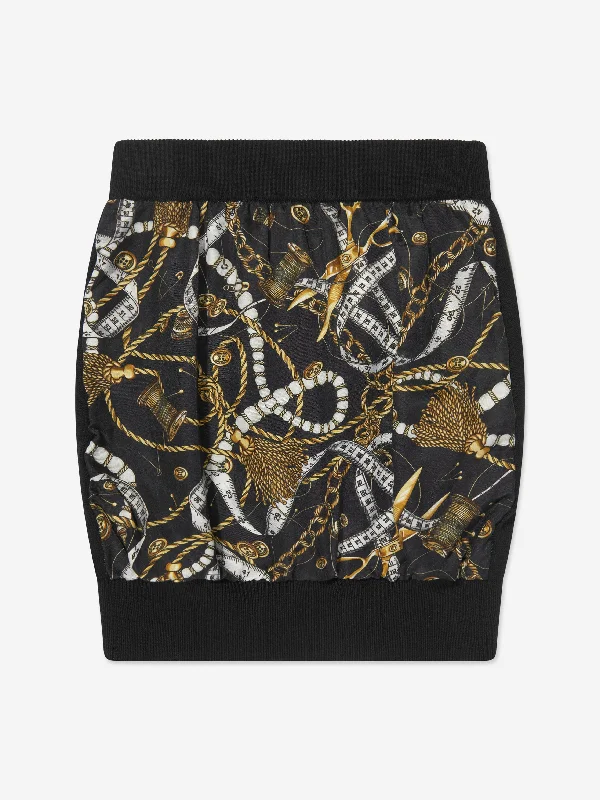Moschino Girls Wool Knitted Skirt in Black tulle skirt dreamy