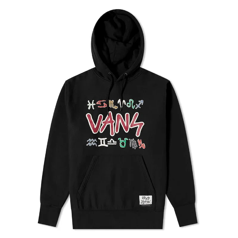 Vans Vault OG Zodiac Hoodie Black Hoodie with Exposed Zipper Edgy Industrial