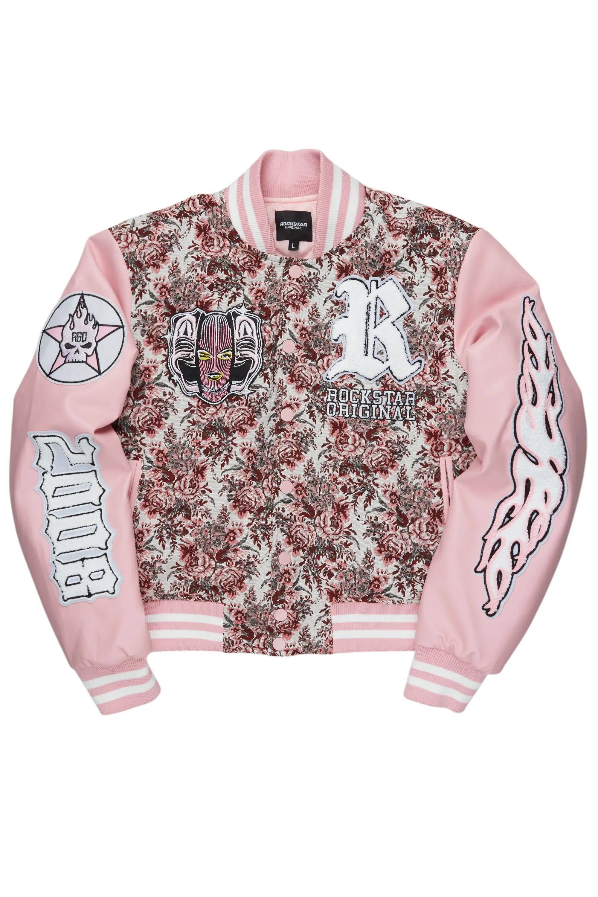 Lakiela Pink Oversized Tapestry Varsity Jacket Wool Jacket Cashmere Jacket Tweed Jacket Lakiela Pink Oversized Tapestry Varsity Jacket Wool Jacket Cashmere Jacket Tweed Jacket