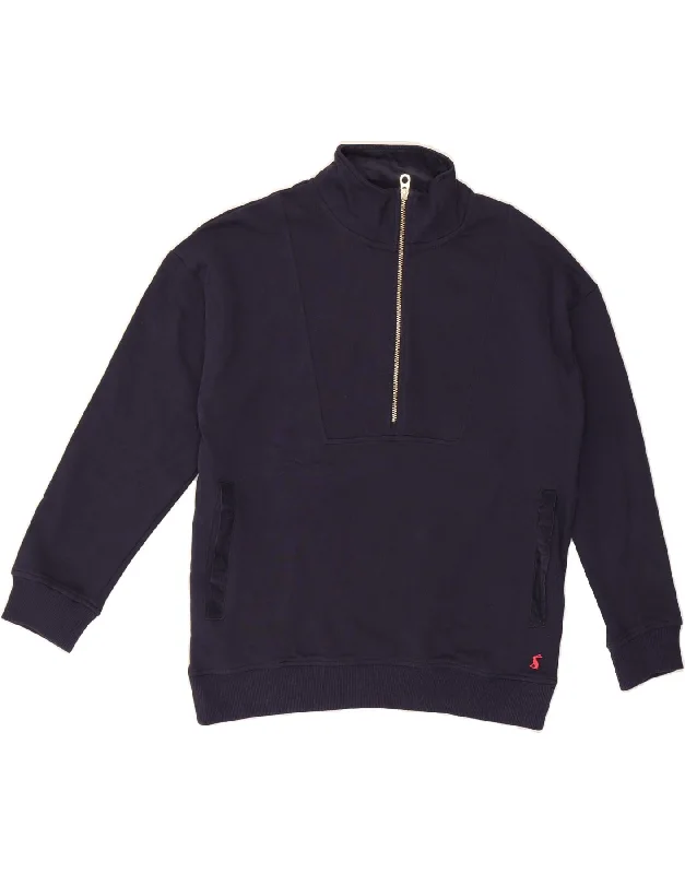 JOULES Womens Oversized Zip Neck Sweatshirt Jumper UK 10 Small Navy Blue Hoodie with Lining Warm Insulated JOULES Womens Oversized Zip Neck Sweatshirt Jumper UK 10 Small Navy Blue Hoodie with Lining Warm Insulated