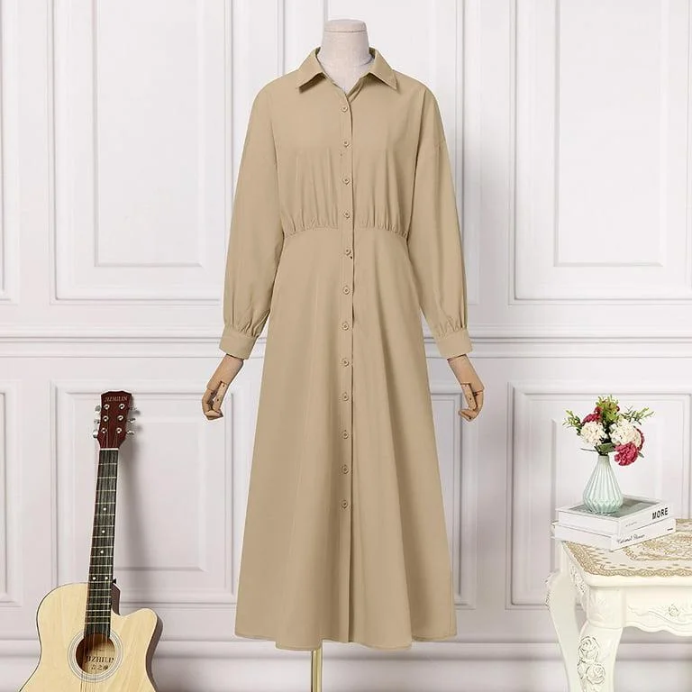 ZANZEA Women Casual Turn-Down-Collar Long Sleeve Irregular Party Dress 2XL S4286286 Tunics Vintage classic