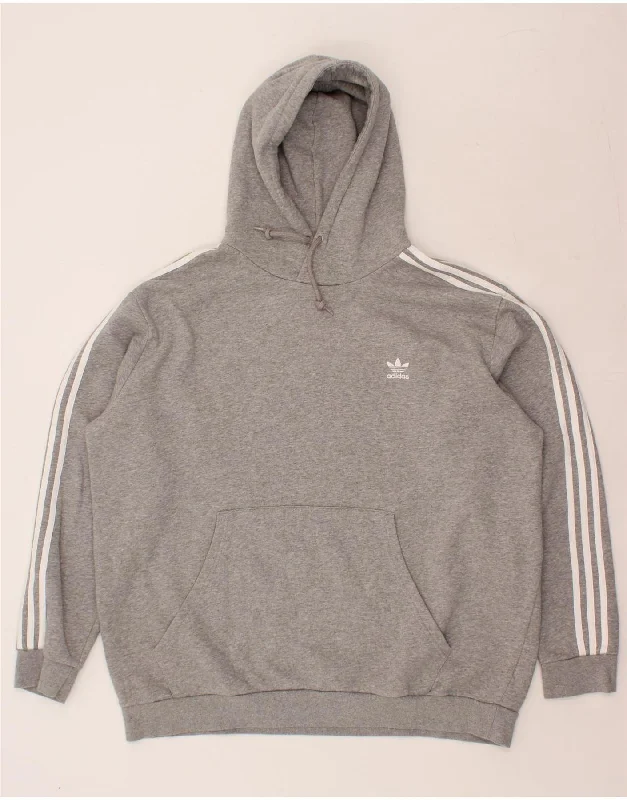 ADIDAS Womens Hoodie Jumper UK 20 2XL Grey Cotton Hoodie with Back Slit Movement Comfort ADIDAS Womens Hoodie Jumper UK 20 2XL Grey Cotton Hoodie with Back Slit Movement Comfort