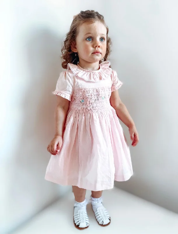 Piccola Speranza Pink Cotton Embroidered Dress Tunics Long Elegant