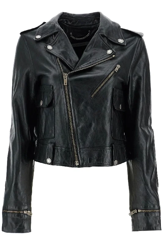 Shiny Black Sheepskin Biker Jacket With Sturdy Zip - Black V-Neck Jacket Boat Neck Jacket Square Neck Jacket Shiny Black Sheepskin Biker Jacket With Sturdy Zip - Black V-Neck Jacket Boat Neck Jacket Square Neck Jacket
