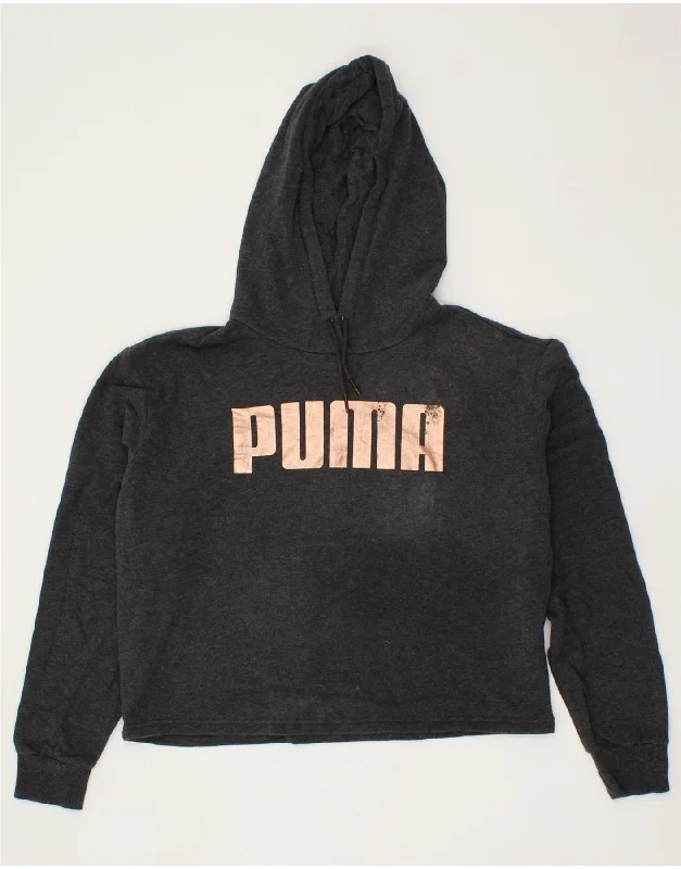 PUMA Womens Oversized Crop Graphic Hoodie Jumper UK 10 Small Black Hoodie with Gradient Ombre Colorful PUMA Womens Oversized Crop Graphic Hoodie Jumper UK 10 Small Black Hoodie with Gradient Ombre Colorful