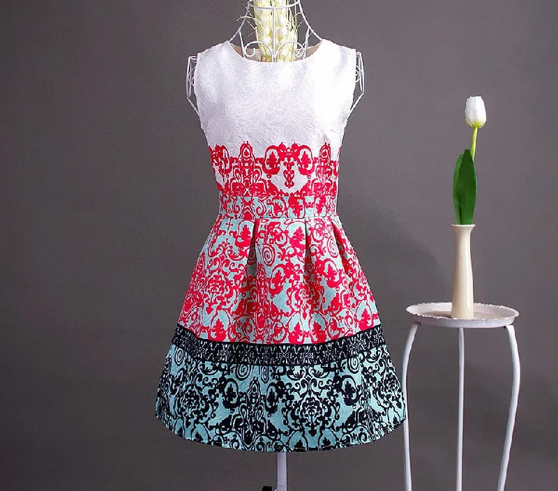 Fashion Bottoming Dress Summer Style Women Dress Vintage Printing Sexy Party Dresses vestidos Leisure Plus Size Summer Dress Pleated Skirt Elegant Fashion Bottoming Dress Summer Style Women Dress Vintage Printing Sexy Party Dresses vestidos Leisure Plus Size Summer Dress Pleated Skirt Elegant