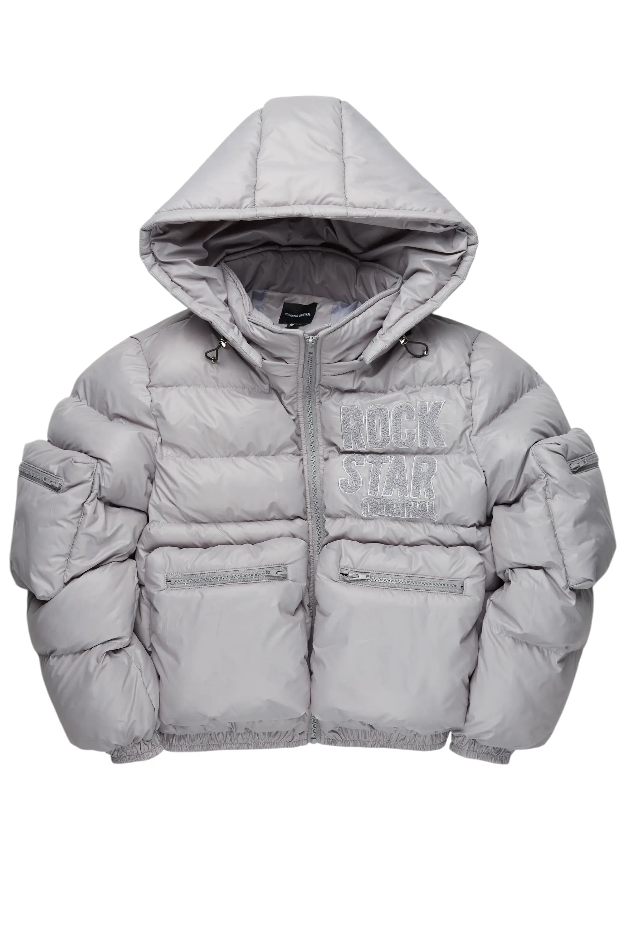 Keisha Grey Cargo Puffer Jacket Herringbone Jacket Checkered Jacket Solid Jacket