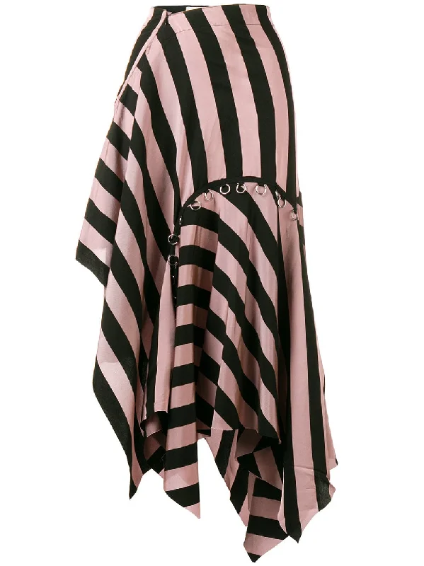 asymmetrical striped skirt lace skirt romantic