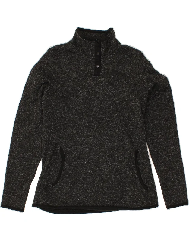 MOUNTAIN WAREHOUSE Womens Button Neck Sweatshirt Jumper UK 12 Medium Grey Hoodie with Pocket Utility Practical