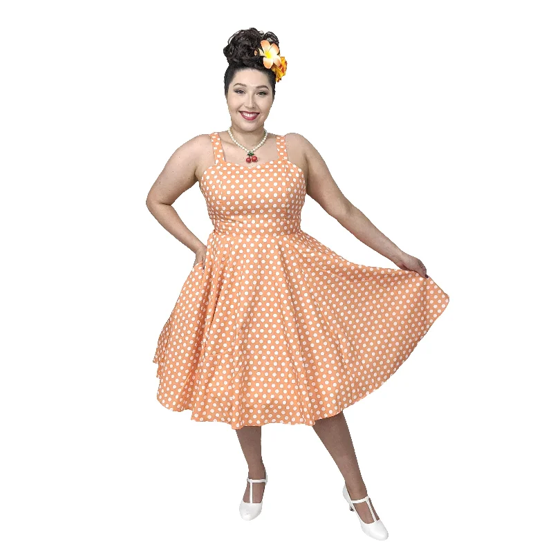 GGR Summer Polkadot Dress in Orange Tunics Running lightweight