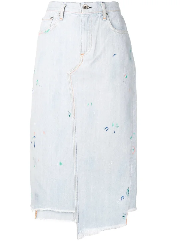 Sukato stepped-hem skirt leather skirt modern