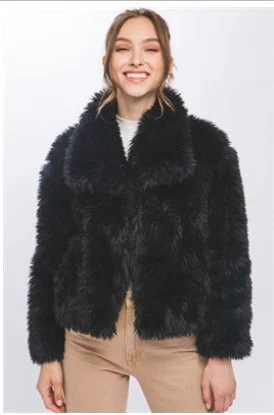 Shaggy Faux Fur Jacket Nylon Jacket Polyester Jacket Spandex Jacket