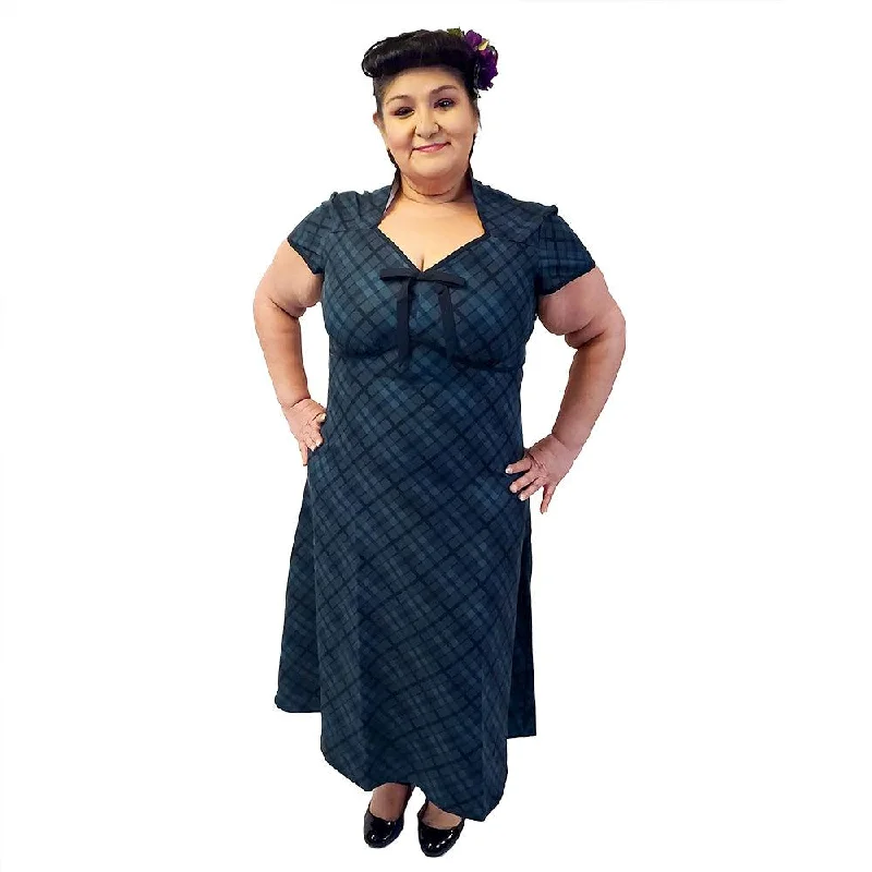 Dolly Swing Dress in Teal Plaid Tunics Velvet soft