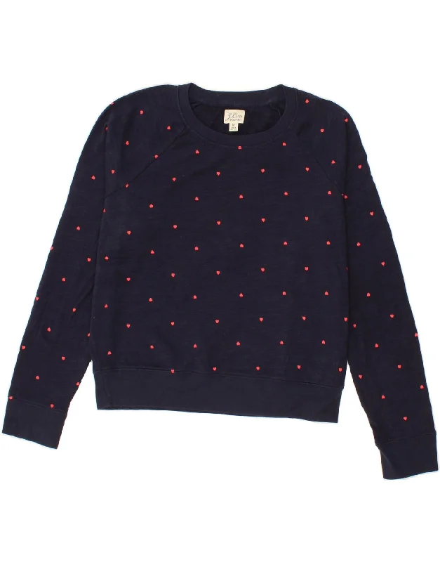 J. CREW Womens Graphic Sweatshirt Jumper UK 12 Medium Navy Blue Cotton Hoodie with Full-Zip Functional Layering J. CREW Womens Graphic Sweatshirt Jumper UK 12 Medium Navy Blue Cotton Hoodie with Full-Zip Functional Layering