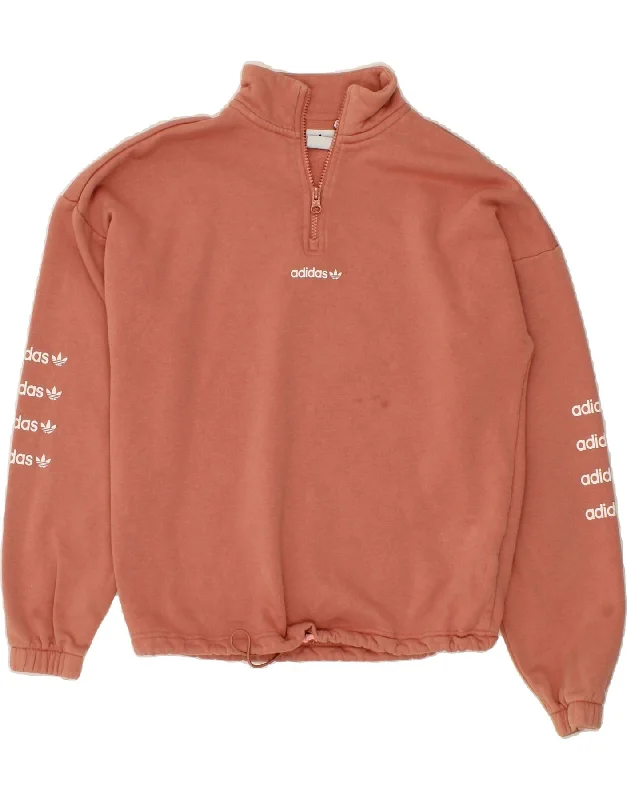 ADIDAS Womens Oversized Graphic Sweatshirt Jumper UK 8 Small Pink Hoodie with Typography Text Message ADIDAS Womens Oversized Graphic Sweatshirt Jumper UK 8 Small Pink Hoodie with Typography Text Message