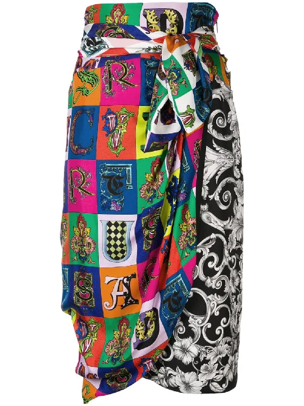 printed wrap skirt corduroy skirt durable