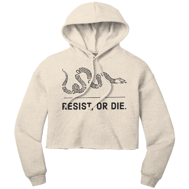 Resist, or Die. women's (light) crop hoodie Hoodie with Mesh Breathable Sporty