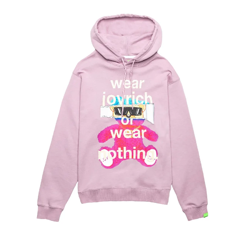 Joyrich Swag Teddy Hoodie Pink Hoodie with Oversized Fit Loose Comfortable