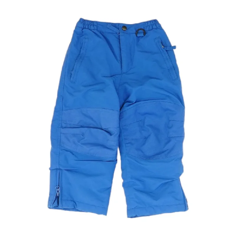 Blue Solid Active Pants Relaxed High-Waist Trousers