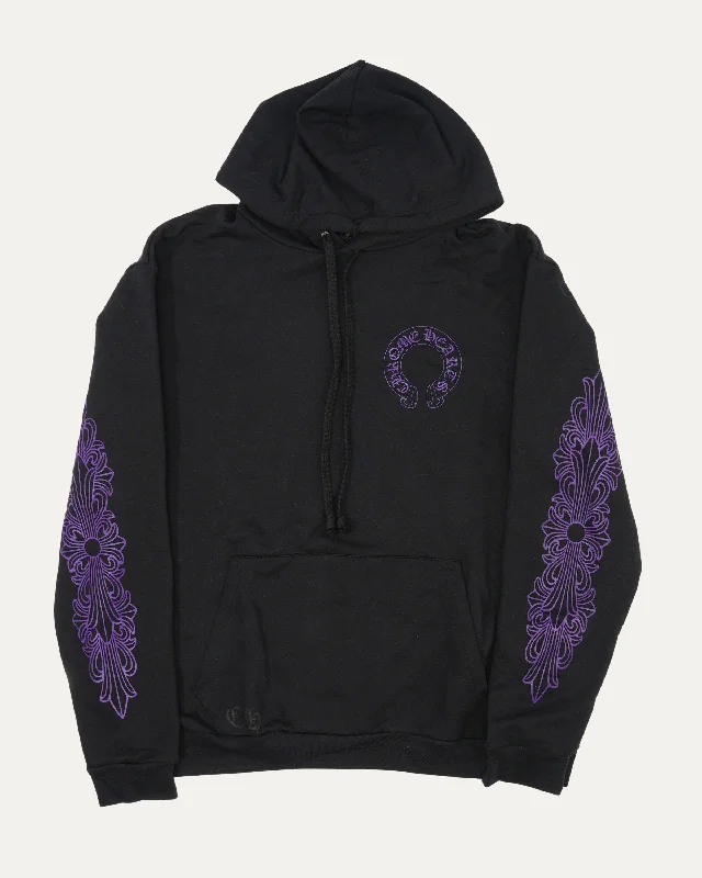Friends and Family Horseshoe Logo Hoodie Hoodie with Hem Lace Feminine Delicate