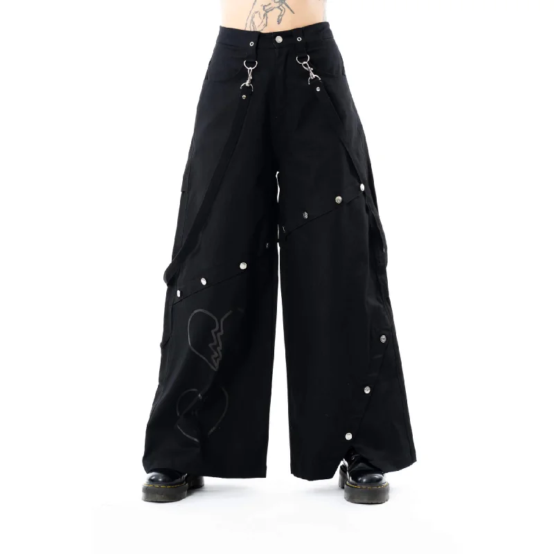 BROKEN HEART PANTS - BLACK Soft Wool Pants