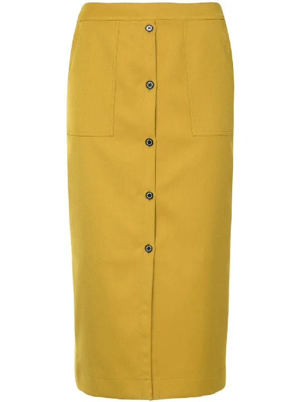 button front skirt denim skirt durable