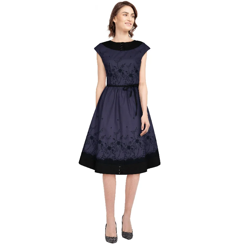 Gloria Gardens Dress in Purple Tunics stripes playful