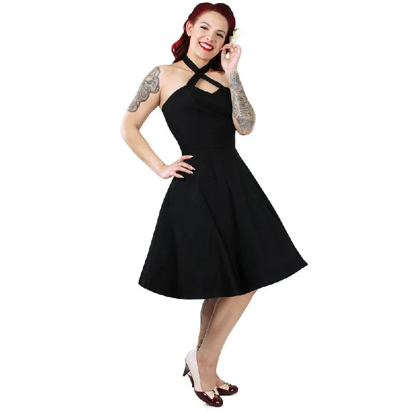 Black Criss-Cross Halter Dress by Hemet Tunics Party sparkling