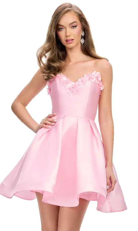 Ashley Lauren 4782 - Seams 3D Floral Detail Cocktail Dress Tunics Review highly