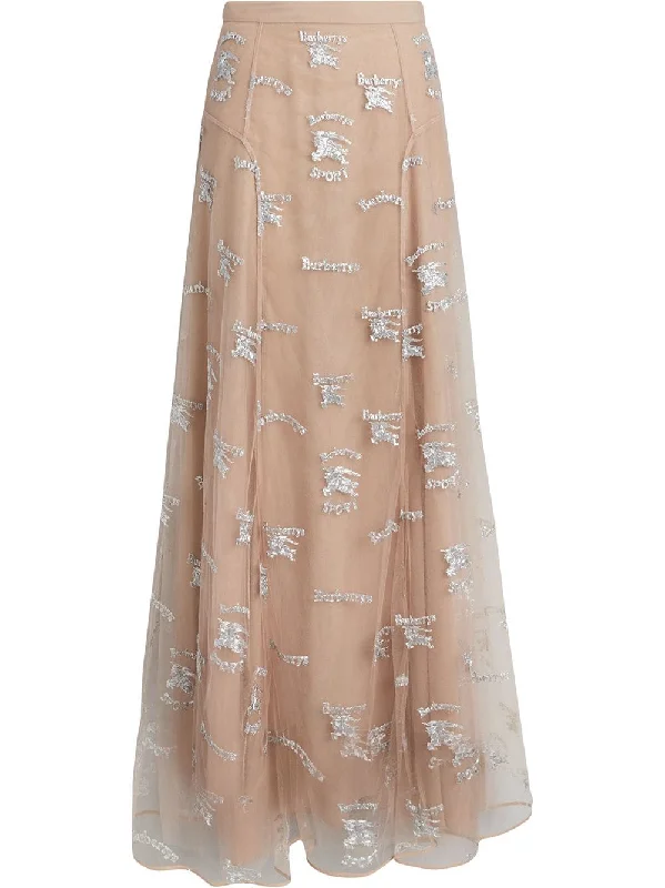 Equestrian Knight Embroidered Tulle Skirt chiffon skirt delicate