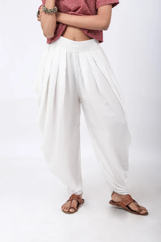 Draped Pants (white) Comfortable Jogger Trousers