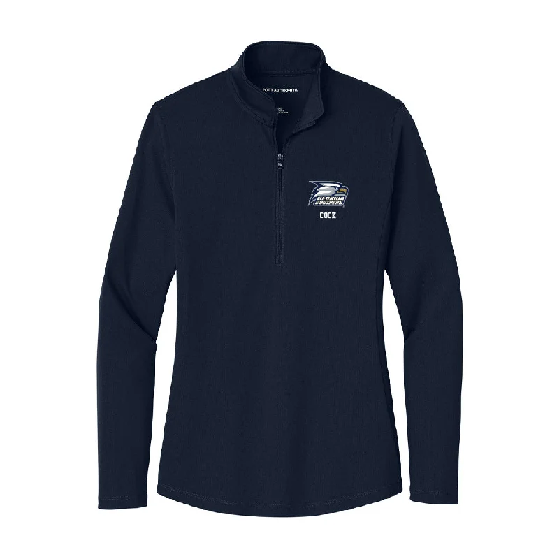 Georgia Southern - NCAA Women's Soccer : Kaitlin Cook - Women's Lightweight Quarter Zip Jacket Nylon Fabric Polyester Fabric Spandex Fabric Georgia Southern - NCAA Women's Soccer : Kaitlin Cook - Women's Lightweight Quarter Zip Jacket Nylon Fabric Polyester Fabric Spandex Fabric