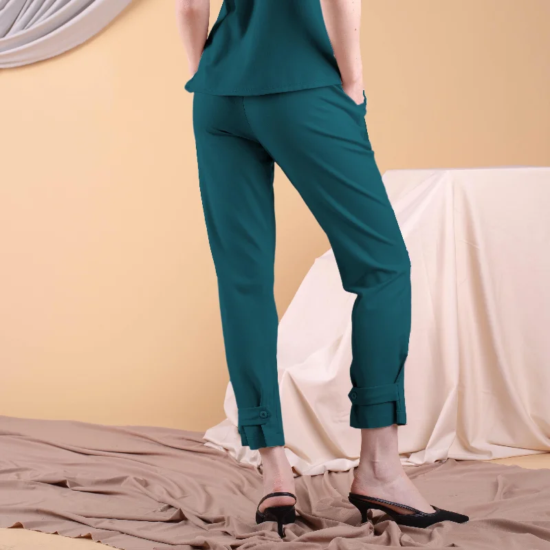 Tyler Back Button Detail Pants Soft Stretch Leggings
