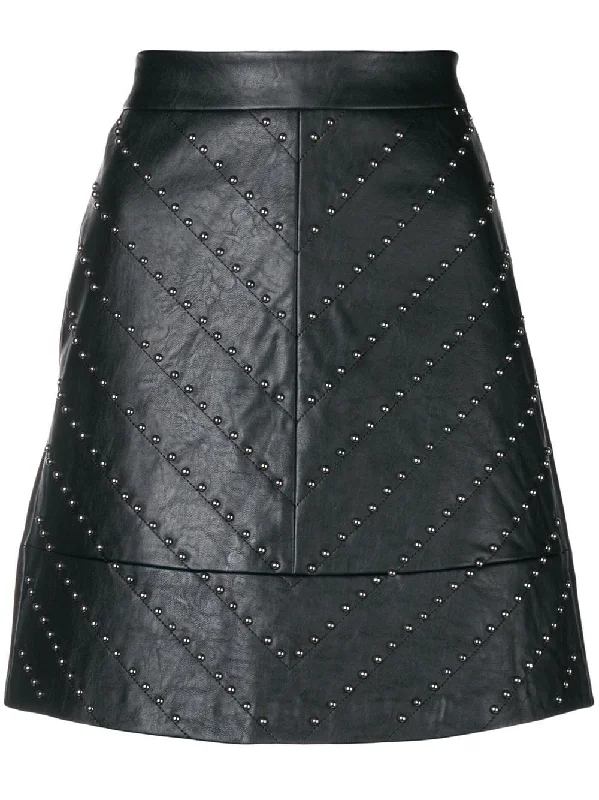 A-line studded skirt linen skirt relaxed