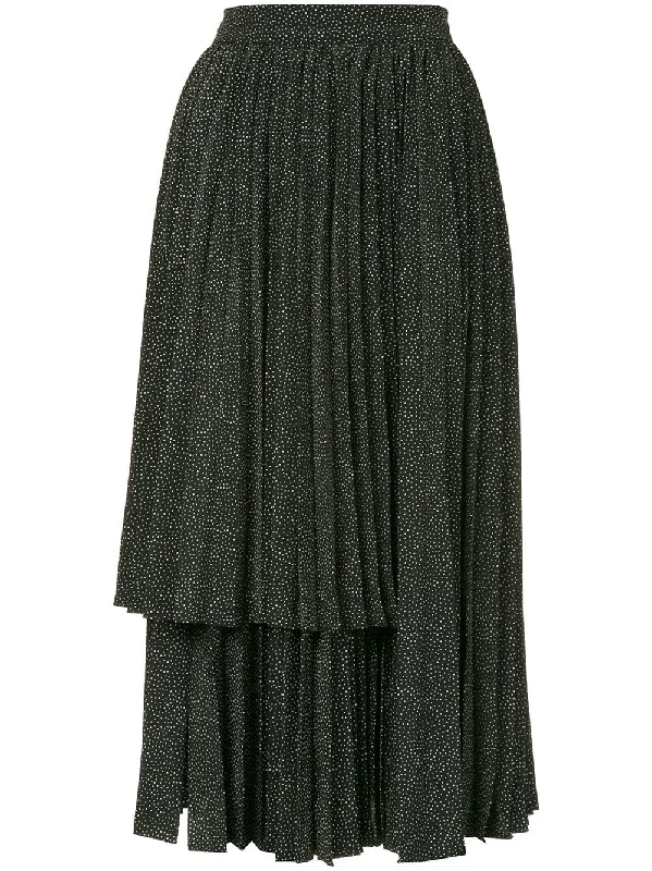 layered panel skirt elastic waist skirt