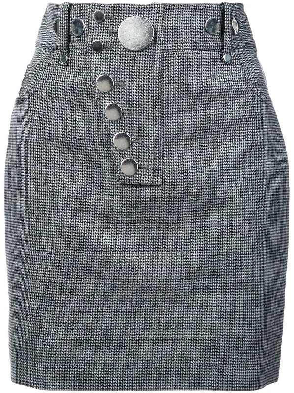 checked fitted mini skirt zip skirt side