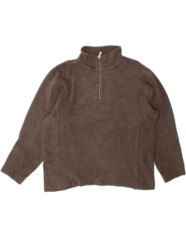 TOMMY BAHAMA Womens Oversized Zip Neck Sweatshirt Jumper UK 6 XS Brown Hoodie with Camouflage Military Edgy TOMMY BAHAMA Womens Oversized Zip Neck Sweatshirt Jumper UK 6 XS Brown Hoodie with Camouflage Military Edgy