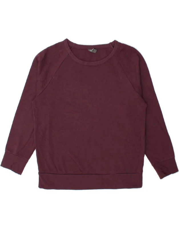 EDDIE BAUER Womens Sweatshirt Jumper UK 14 Medium Burgundy Polyester Hoodie with Monochrome Minimalist Simple EDDIE BAUER Womens Sweatshirt Jumper UK 14 Medium Burgundy Polyester Hoodie with Monochrome Minimalist Simple