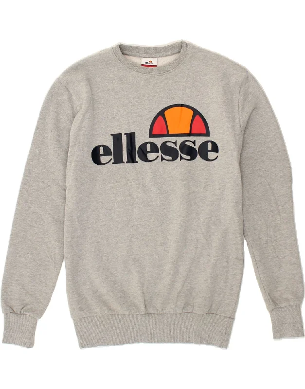 ELLESSE Womens Longline Oversized Sweatshirt Jumper UK 10 Small Grey Hoodie with Ribbed Neckline Snug Warm ELLESSE Womens Longline Oversized Sweatshirt Jumper UK 10 Small Grey Hoodie with Ribbed Neckline Snug Warm