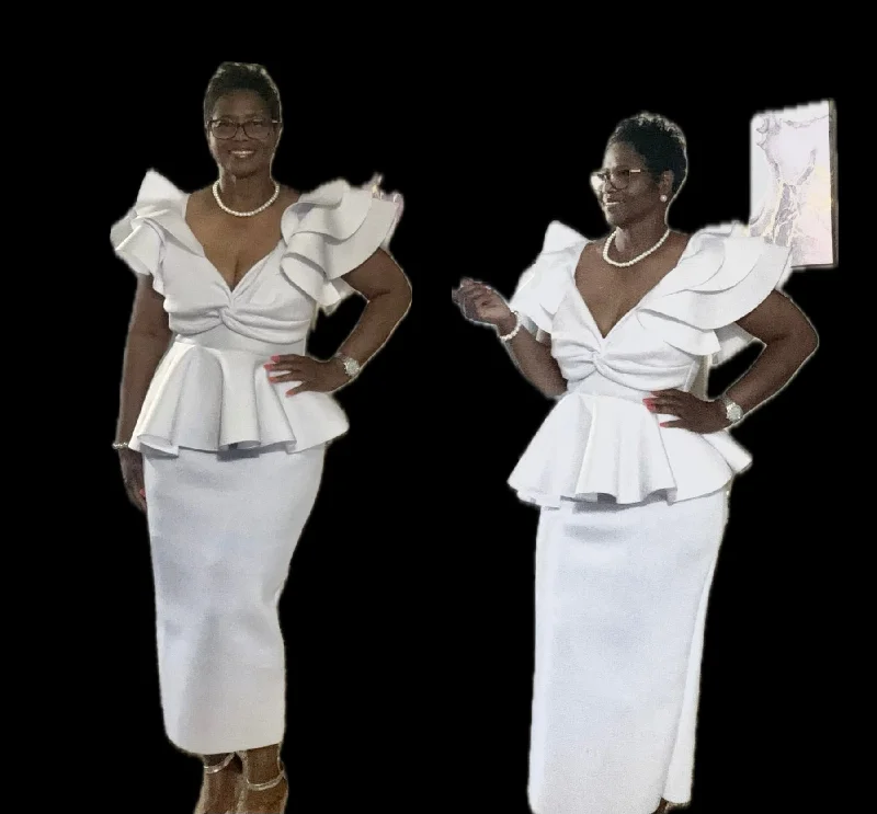 Always ready to shine white dress Tunics Luxurious premium