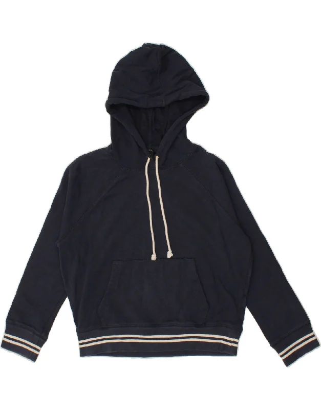 J. CREW Womens Oversized Hoodie Jumper UK 6 XS Navy Blue Cotton Hoodie with Slit Hem Functional Movement J. CREW Womens Oversized Hoodie Jumper UK 6 XS Navy Blue Cotton Hoodie with Slit Hem Functional Movement