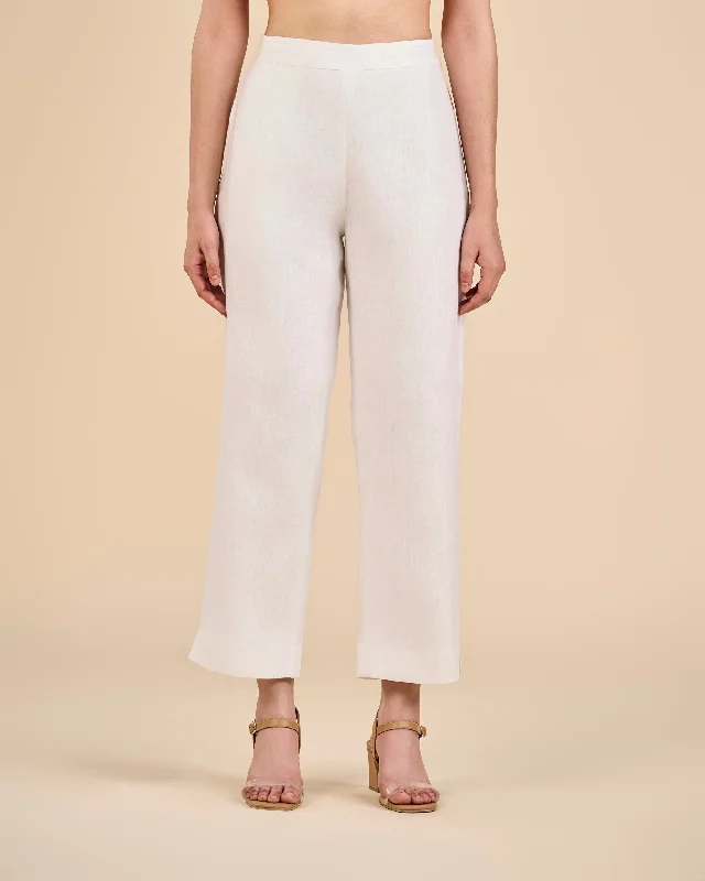Petal Slit Pants Comfy Zip-Up Pants