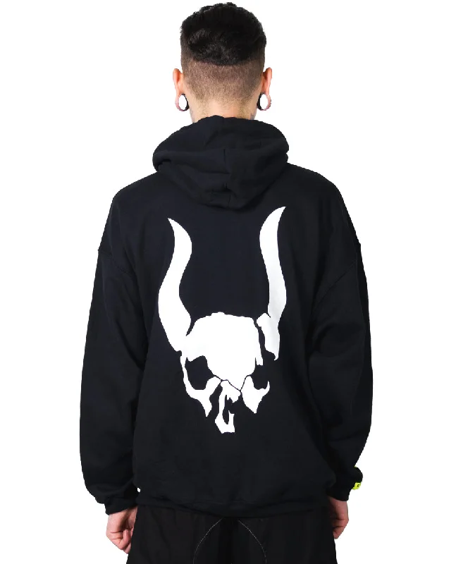 OVERSIZE LOGO SKULL HOODIE Hoodie with Hem Drawcord Adjustable Customizable