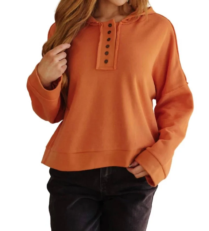Throwback Heartthrob Hoodie In Orange Hoodie Jacket Zipper Layering