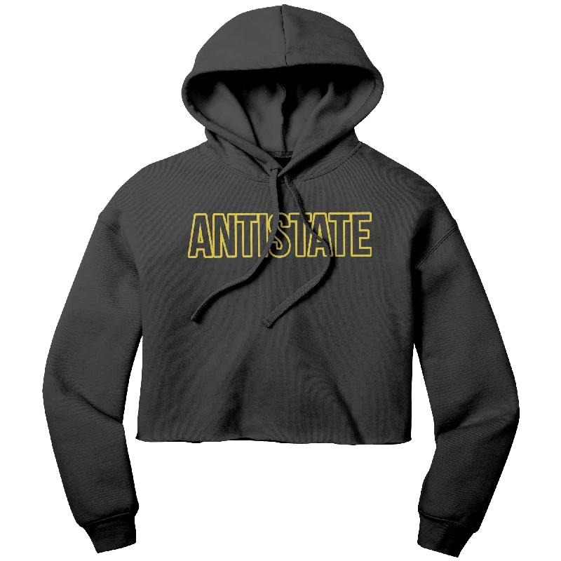 Hollow women's (black/gold) crop hoodie Hoodie with Gradient Ombre Colorful